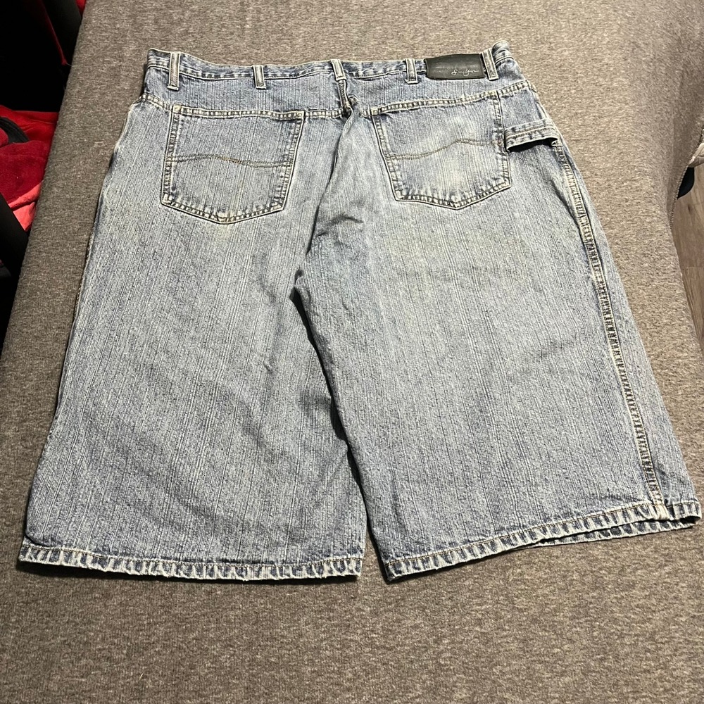 Sean John Mens Baggy Carpenter Denim Shorts Light Wash Blue 38 Y2K Streetwear